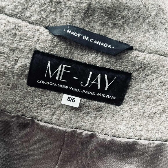 Vintage ME-JAY Taupe Brown Virgin Wool Longline Coat with Removable Hood – US 6 - Picture 12 of 13